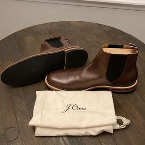 J. Crew Brown Leather Chelsea Boots